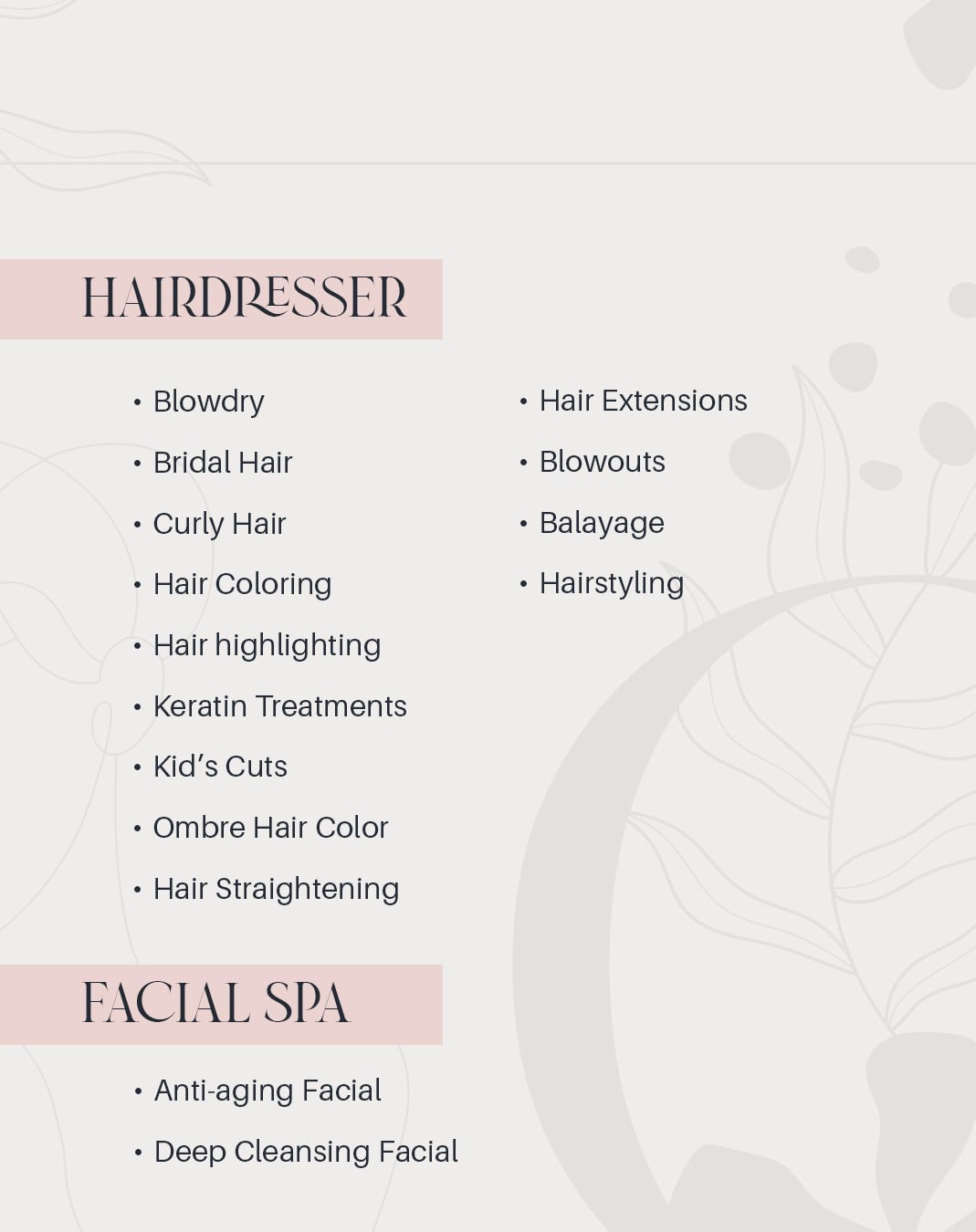 Salon Services Part 3